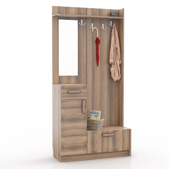 ABRE VM-36 DORE CEVİZ  PORTMANTO VESTİYER - 2