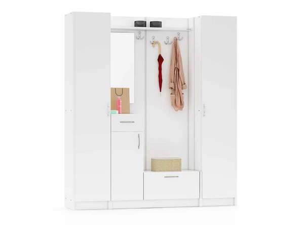 ABRE vm-343637 BEYAZ VESTİYER PORTMANTO AYAKKABILIK - 3