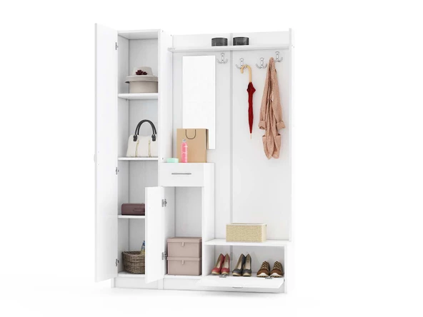 ABRE VM-3436 BEYAZ VESTİYER PORTMANTO - 4