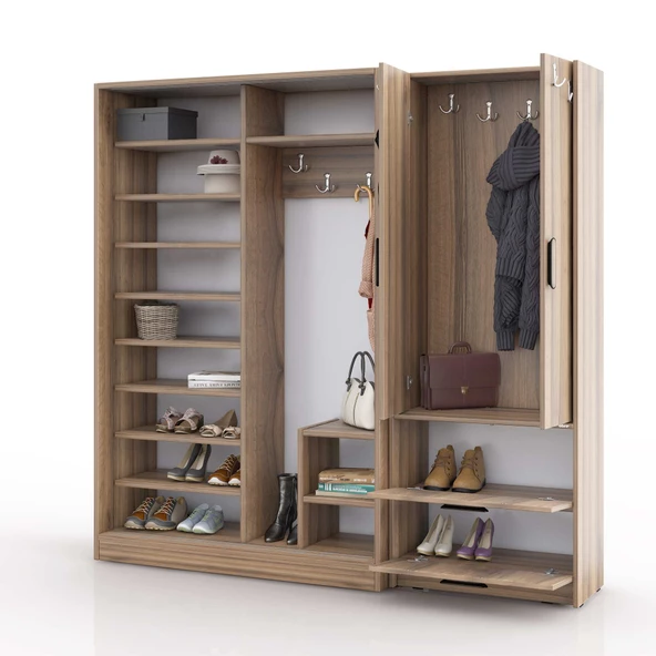 ABRE VM-300348 DORE CEVİZ VESTİYER PORTMANTO - 3