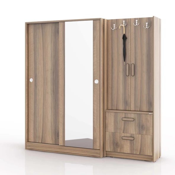 ABRE VM-300348 DORE CEVİZ VESTİYER PORTMANTO - 2