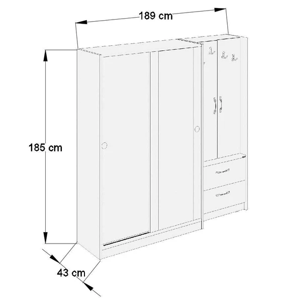 abre vm-300348 BEYAZ VESTİYER PORTMANTO AYAKKABILIK - 5