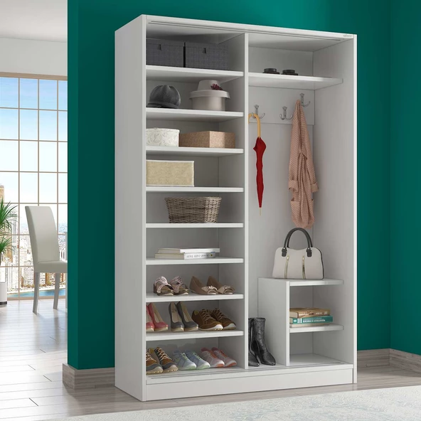 abre vm-300 beyaz portmanto vestiyer ayakkabılık - 2