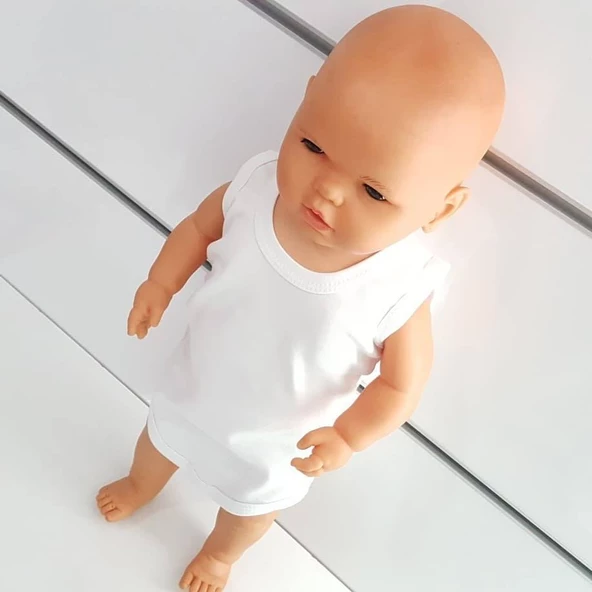 Beyaz Sade Alttan Çıt-çıtlı Askılı Badi Zıbın - 3