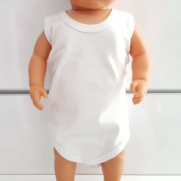 Beyaz Sade Alttan Çıt-çıtlı Askılı Badi Zıbın - 2
