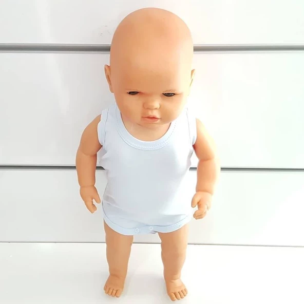 Mavi Sade Alttan Çıt-çıtlı Askılı Badi Zıbın - 4