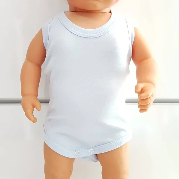 Mavi Sade Alttan Çıt-çıtlı Askılı Badi Zıbın - 2