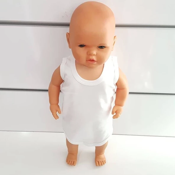 Beyaz Sade Alttan Çıt-çıtlı Askılı Badi Zıbın - 4