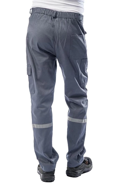 Kışlık İş Takımı Çok Cepli Reflektörlü Mont 4111 ve 7/7 İş Pantolonu 2958 Gri Renk Yüzde Yüz Pamuk - 11