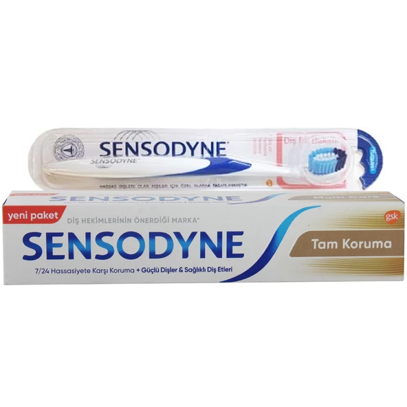 Sensodyne Tam Koruma Diş Macunu 75 ml + Diş Eti Bakımı Fırçası Yumuşak - 2