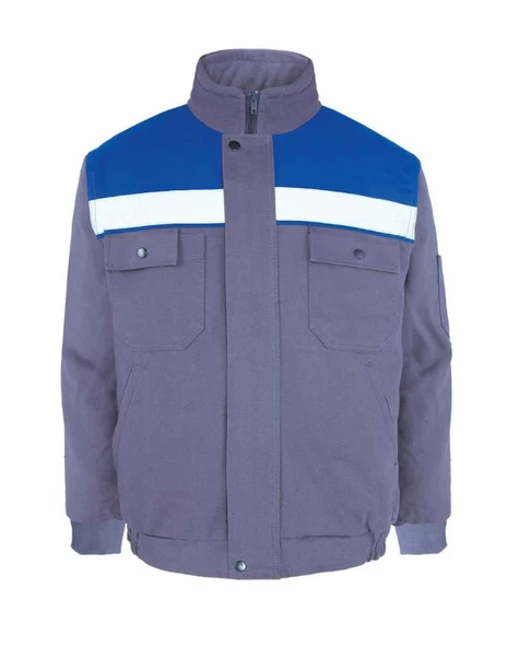 Kışlık İş Takımı Çok Cepli İç Yapısı Polarlı Reflektörlü İş Montu ve 7/7 İş Pantolonu  Gri Renk Yüzde Yüz Pamuk 3117-2958 - 8
