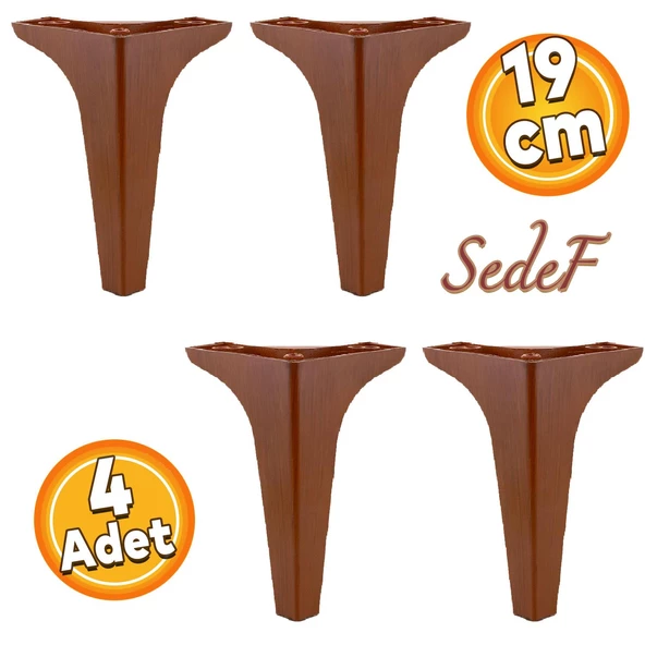 Sedef Lüks Mobilya Kanepe Tv Ünitesi Konsol Koltuk Ayağı 19 Cm Ahşap Desenli Ayakları 4 Adet