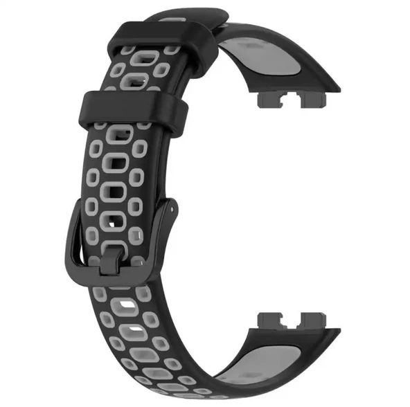 Huawei Band 8 Kordon Delikli Çift Renk Silikon Kayış - 3