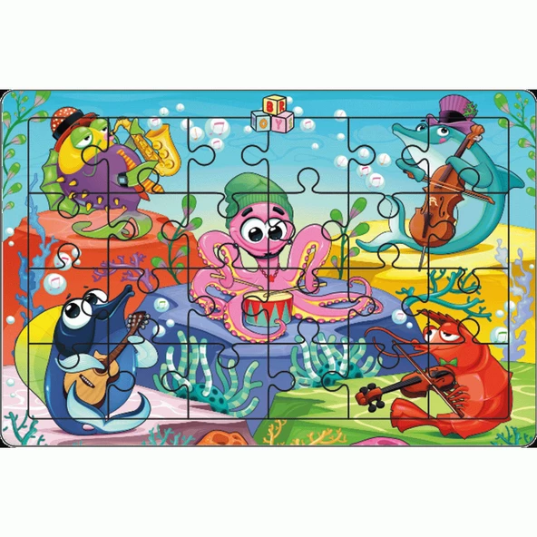 Br Toys Deniz Canlıları 24 lü yap Boz puzzle