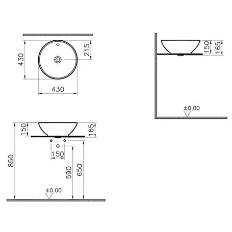 VitrA Options Çanak Lavabo 43 cm 4324B003-0012 - 2