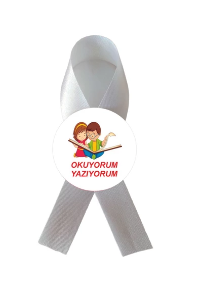 yıldızkurdelaankara FİYONK SATEN KURDELA OKUYORUM YAZIYORUM ARKASI İĞNELİ 10 ADET - 2