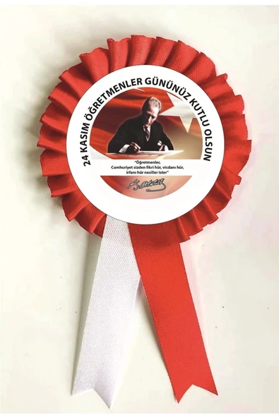 yıldızkurdelaankara 24 Kasım Öğretmenler Günü Kutlu Olsun Saten Kokart 10 Adet - 2