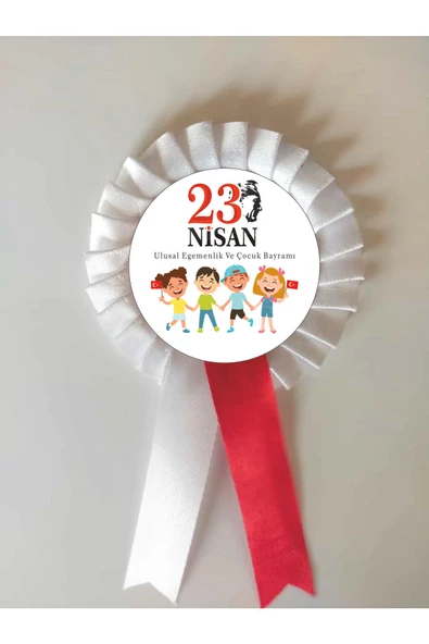 yıldızkurdelaankara 23 Nisan Ulusal Eğemenlik Ve Çocuk Bayramı Saten Kokart 50 Adet - 2