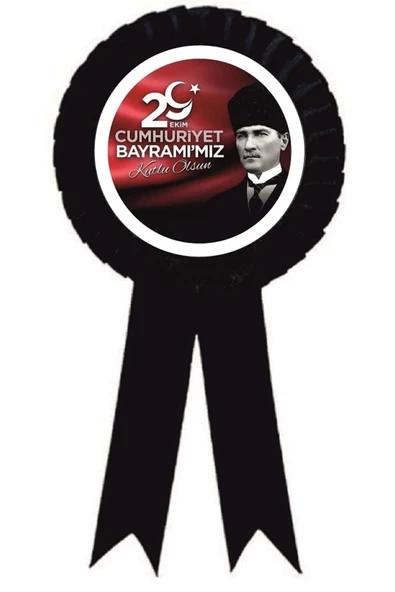 yıldızkurdelaankara 29 Ekim Cumhuriyet Bayramı Kutlu Olsun Saten Kokart 10 Adet - 2