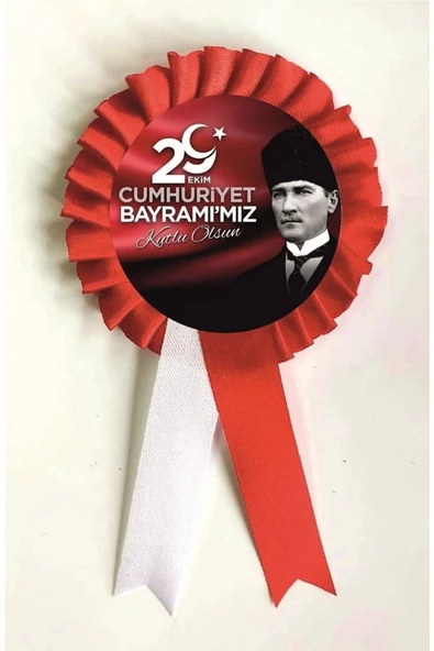 yıldızkurdelaankara 29 Ekim Cumhuriyet Bayramı Kutlu Olsun Saten Kokart 10 Adet - 2