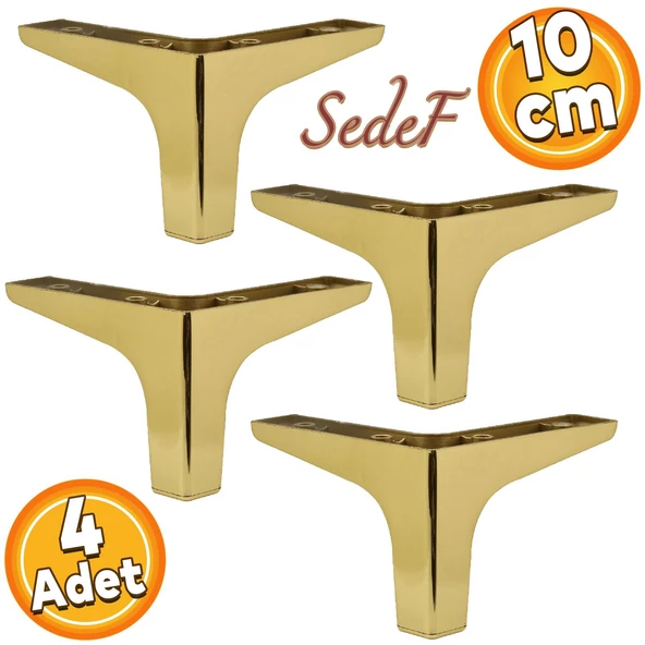 Sedef Lüks Mobilya Kanepe Sehpa Tv Ünitesi Koltuk Ayağı 10 Cm Plastik Gold Ayakları (4 ADET)