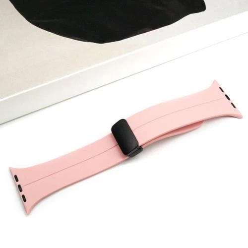 Polham Apple Watch 1,2,3,4,5,6,7,8 için 38-40-41MM Uyumlu Silikon Kayış, Manyetik Tokalı Kordon - 9