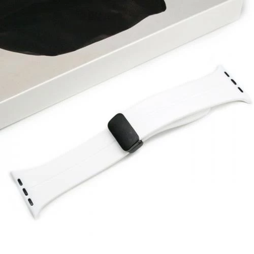 Polham Apple Watch 1,2,3,4,5,6,7,8 için 42-44-45MM Uyumlu Silikon Kayış, Manyetik Tokalı Kordon - 5