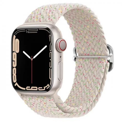 Polham Apple Watch 1/2/3/4/5/6/7/8 İçin 38-40-41MM Uyumlu Japon Tokalı Elastik Kayış Kordon - 10