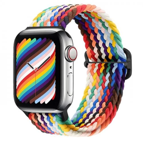 Polham Apple Watch 1/2/3/4/5/6/7/8 İçin 42-44-45MM Uyumlu Japon Tokalı Elastik Kayış Kordon - 12