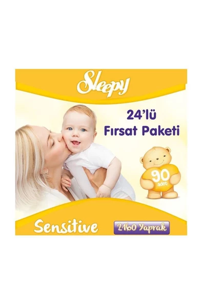 Sleepy Sensitive 90 Yaprak 24'lü Paket Islak Mendil