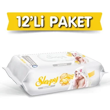 Sleepy Sensitive 90 Yaprak 12'Li Paket Islak Mendil