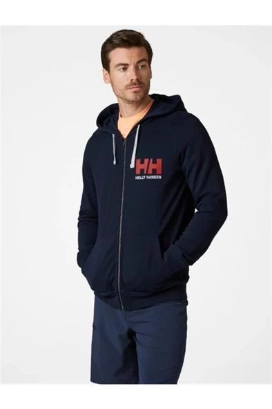 Helly Hansen Hh Hh Logo Full Zip Hoodie Erkek Kapüşonlu Tam Fermuarlı Sweatshirt HHA.34163-597 - Resim 3