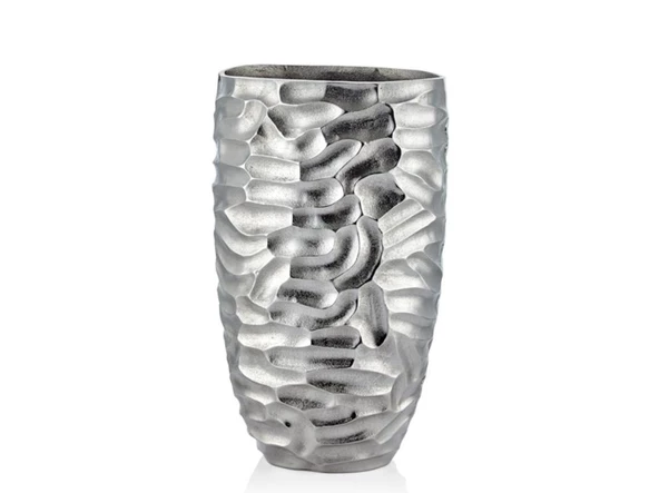 Lamedore Comb Gümüş Büyük Vazo 22 x 27 x 43 Cm ürün görseli