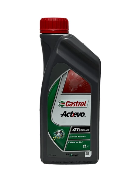 Castrol Actevo 20W-40 4T Motosiklet, 4 Zamanlı Motor Yağı 1 Litre