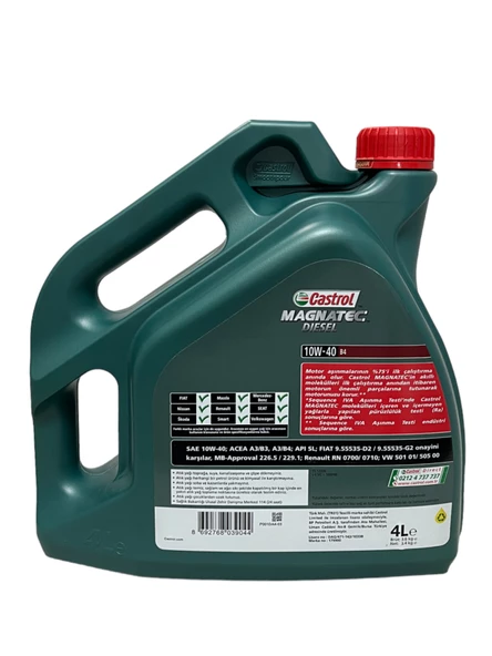 Castrol Magnatec 10W-40 B4 Motor Yağı 4 Litre - Resim 3