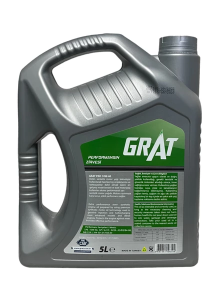 Grat Pro 10W-40 Yarı Sentetik Motor Yağı 5 Litre - 3