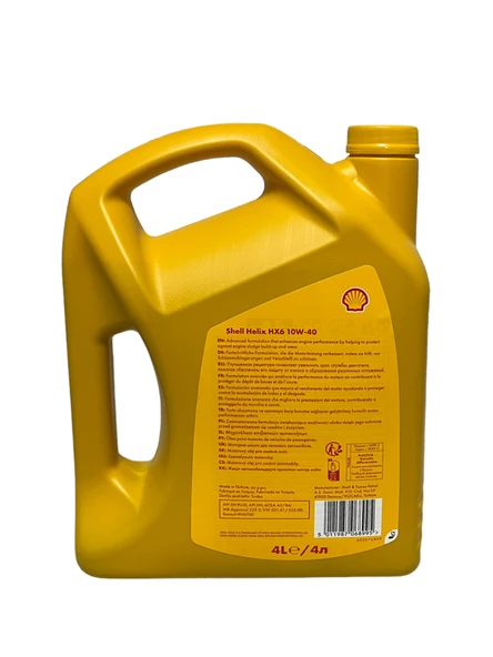 Shell Helix HX6 10W-40 Sentetik Motor Yağı 4 Litre - 3