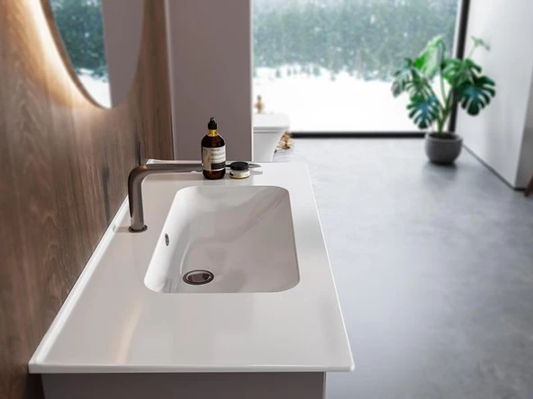 Turkuaz Cerastyle Blue Etajer Uyumlu Banyo Lavabo 70x47 cm - 4