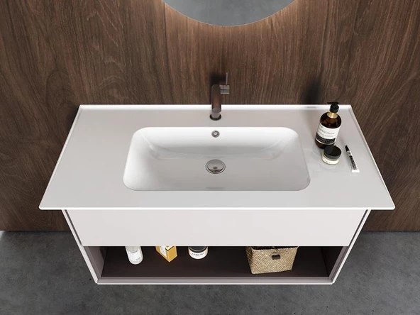 Turkuaz Cerastyle Blue Etajer Uyumlu Banyo Lavabo 70x47 cm - 2