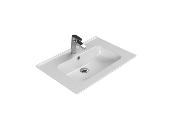 Turkuaz Cerastyle Blue Etajer Uyumlu Banyo Lavabo 70x47 cm