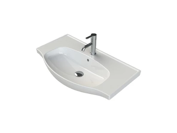 Turkuaz Cerastyle Lila Etajer Uyumlu Banyo Lavabo 80x45 cm