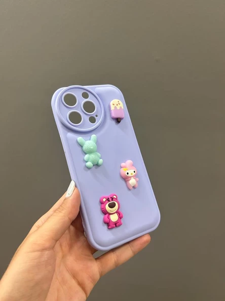 Iphone 13 Pro Max Uyumlu Sevimli Ayıcıklı Puf Kılıf - 8