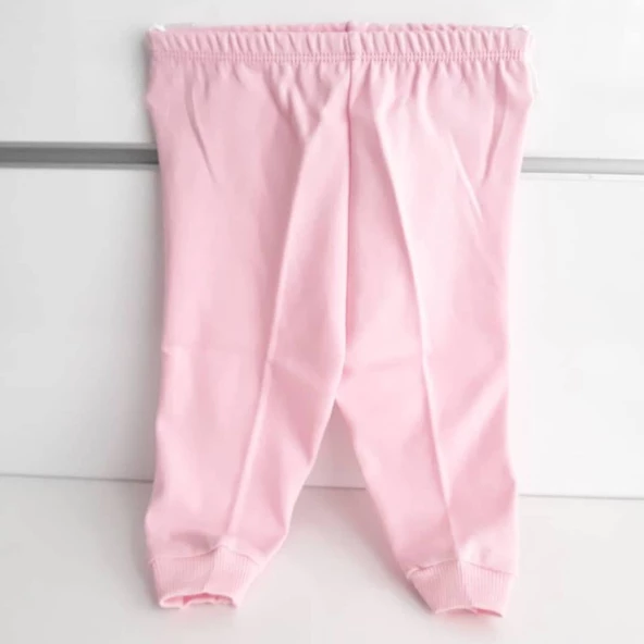 Sade Pembe Tek Alt Bebek Penye Pantolon - 3