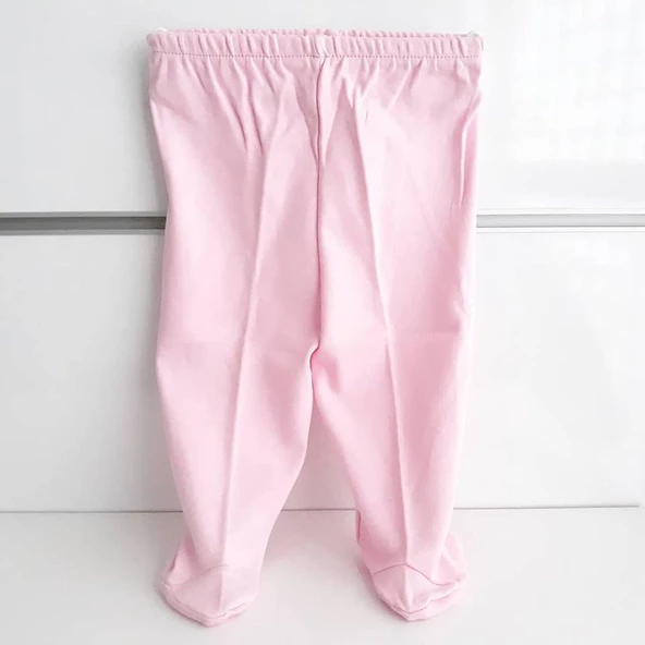 Patikli Pembe Tek Alt Bebek Penye Pantolon - 3