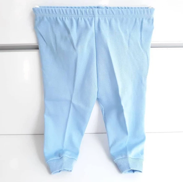 Sade Mavi Tek Alt Bebek Penye Pantolon - 3