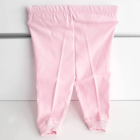 Sade Pembe Tek Alt Bebek Penye Pantolon - 4