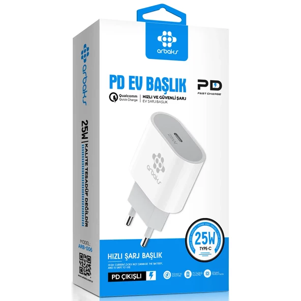 PD 25W Tek Girişli Hızlı Şarj Başlik Arbaks PD-25