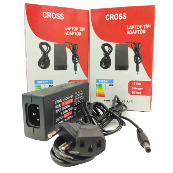 12V 5A 5.5*2.5mm Led / Uydu / Modem Adaptörü Cross