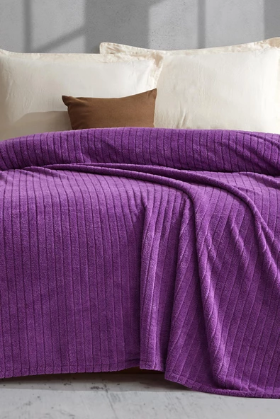 Cotonila Comfy Çizgili Wellsoft Çift Kişilik Battaniye 153-99-1463 - 10
