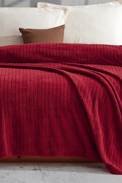 Cotonila Comfy Çizgili Wellsoft Çift Kişilik Battaniye 153-99-1463 - 2